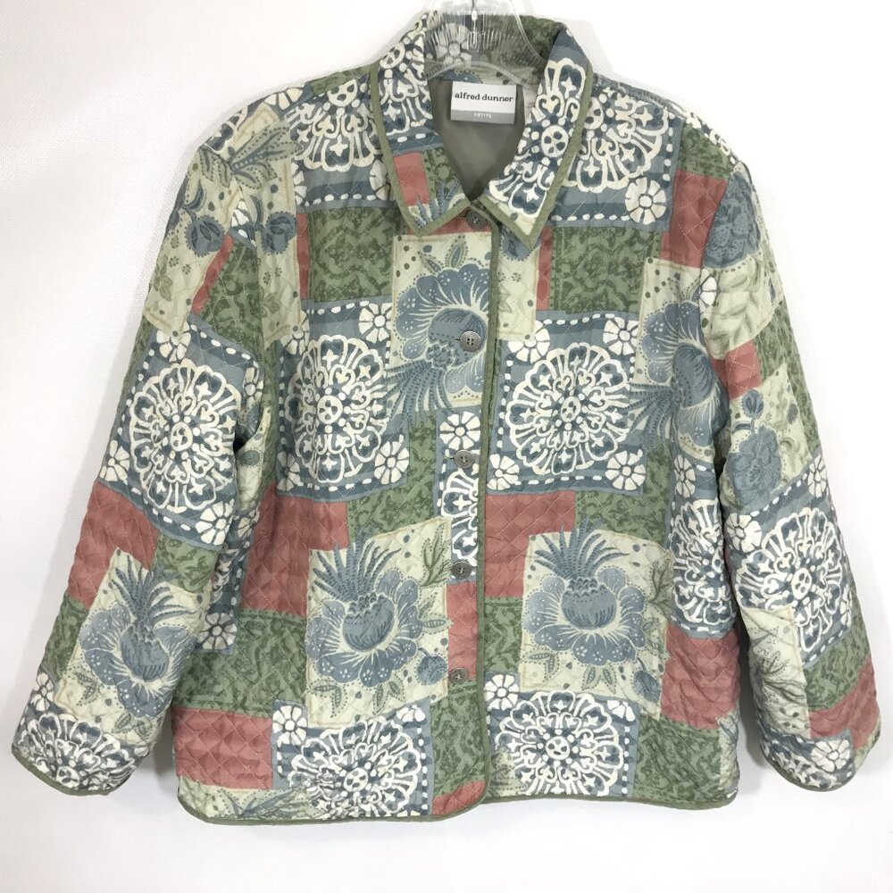 100% Silk Jacket Patchwork Quilted Lightweight Sp… - image 2